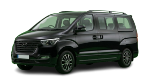 9 seater Hyundai Grand Starex H1 minibus for group transfers in Georgia.