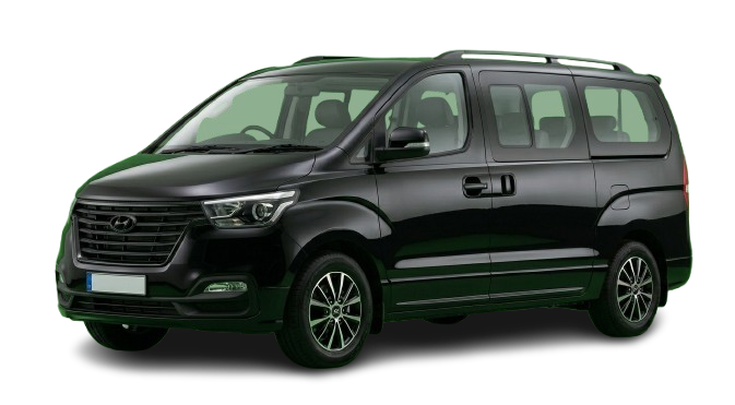 9 seater Hyundai Grand Starex H1 minibus for group transfers in Georgia.