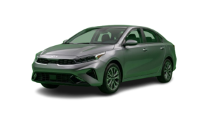 Kia Forte sedan for hire, available in black and blue colors in Kutaisi.