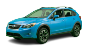 Subaru Crosstrek SUV for rent in Georgia, ideal for mountain trips.